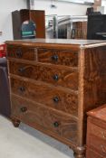 A Victorian stained frame chest of two over three drawers, width approx. 120cm