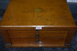 An oak wellington 2 drawer canteen chest containing a selection of silver plated flatware