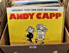 A lot box of 100 stage show , soundtrack and musical related albums - all very well cared for - good