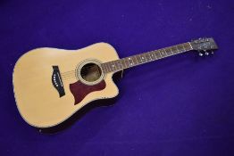 A Tanglewood TW15CE electro acoustic guitar, serial number 0305190146, and Thomann hard case