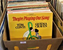 A lot box of 100 stage show , soundtrack and musical related albums - all very well cared for - good