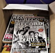 A large box of music related magazines with some issues of record collector and more