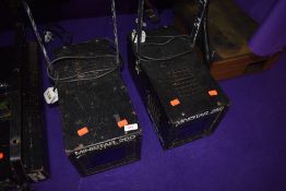 A pair of Martin Ministar 250 stage lights