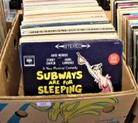 A lot box of 100 stage show , soundtrack and musical related albums - all very well cared for - good