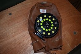 A Tioga Fly Reel with wind cutter line