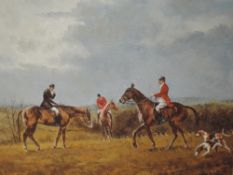 A pair of oil paintings, W lamb, hunting interest, signed, framed, each 49 x 59cm
