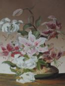 An oil painting, Still Life, lilies, framed and glazed, 44 x 29cm