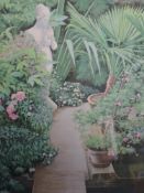 A Ltd Ed print, Aldama, garden study, numbered 165/220, framed and glazed, 33 x 28cm
