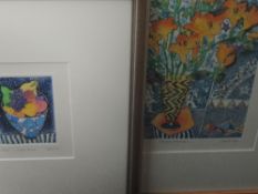 Two Ltd Ed prints, Spring Freesias, indistinctly signed, numbered 31/125, framed and glazed, 25 x