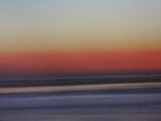 A Ltd Ed print after Peter Fellows, coastal sunset, numbered 4/50, signed, framed and glazed, 52