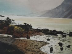 A Ltd Ed print, after Simon Bull, Dark Shore, Ullswater, numbered 96/200,framed and glazed, 44 x