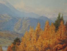 A watercolour, William Gershom Collingwood, Wetherlam and Langdale Pikes, seen from the moor above