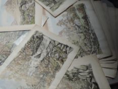 A portfolio of prints, after William Green, Lakes scenes, inc Windermere, approx 27, inc later