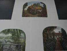 Three Ltd Ed prints, after Stephen Whittle, Lancashire Beck, numbered 199/200, 17 x 20cm, Thatches