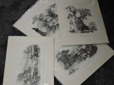 Four engravings, 19th century Lakeland views, 18 x27cm (2), 21 x 27cm and 27 x20cm