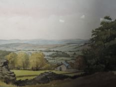 Two watercolours, N J Hepworth, country landscapes, signed, one dated (19)75, framed and glazed,