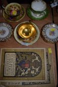 A selection of decorative cups and saucers and small plates, including two variations of Aynsley '