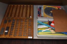 A set of engineers machinist or mechanics slip gauge set in oak case