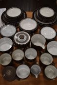A retro Hornsea pottery part dinner service, stamped 'Lancaster Vitramic Hornsea England' Includes