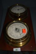 A nautical style clock and barometer set by Metamec