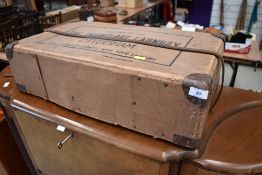 A vintage dry cleaning box, branding for Snowflake Laundry, Caversham, approx. dimensions 62 x 35