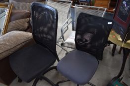 Two modern Ikea office chairs, not a pair but complimentary designs