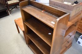 A vintage sapele bookshelf, width approx. 62cm