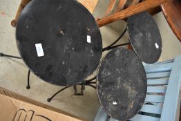 Three wrought iron plant stands