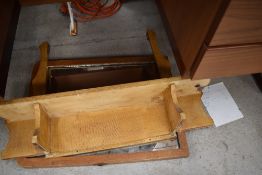 A scumbled pine dressing table back and mirror, back width approx. 75cm