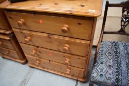 A modern pine bedroom chest of four drawers, approx. width 77cm, height 83cm