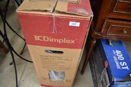 A boxed Dimplex inset electric fire, fits standard 16 and 18 inch fireplace openings , with