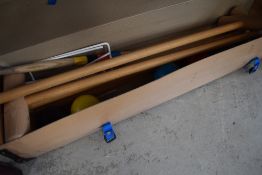 A garden croquet set