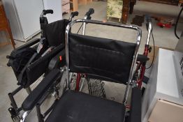 A selection of wheelchairs and walking aids