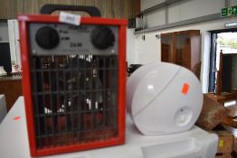 Two electric fan heaters