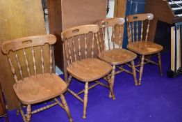 A set of 4 traditional stained frame kitchen chairs