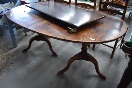 A top quality reproduction, Titchmarsh and Goodwin or similar, double pedestal oak dining table ,