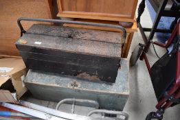 Two vintage toolboxes