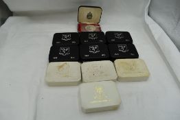 A collection of Eleven Silver Isle of Man Proof Coins in cases