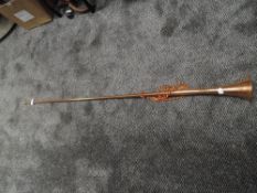 A copper post or carriage horn