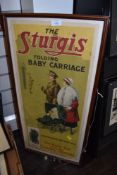 A genuine vintage advertising print for Sturgis folding baby carriage or pram ideal for nursery