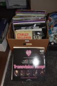 A box of vinyl, mainly easy listening and classical, including Diana Ross and Stanley Holloway.