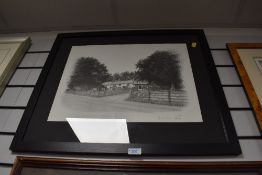 A framed and mounted limited edition black and white print 'High Yewdale Farm, Coniston signed Bryan