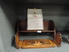 A selection of Beatrix Potter story books on oak shelf and a Sorrento extendable book shelf