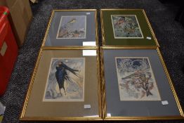 A box full of prints, of bird related interest.