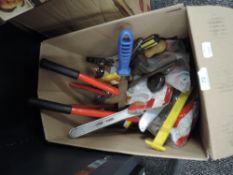 A selection of garage Diy and building tools including spanners hammers etc