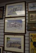 A selection of original water colours depicting Lancaster Town castle and Judges Lodgings