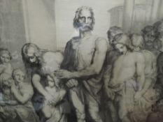 A print, after George Frederick Watts, Caractacus led in triumph through Rome, 39 x 57cm, framed and