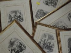 Three pairs of prints, Dickens illustrations, various, inc Profound Cogitation of Captain Cuttle, 17