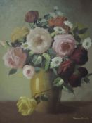 An oil painting Thomas Bradley (Mr Helen ), still life, signed, 49 x 40cm, framed
