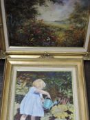 An oil painting, Christine Molloy, Stack Steads Ingleton, signed, 30 x 40cm, framed, and an oil